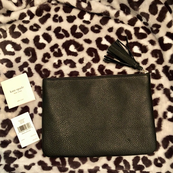 Kate Spade large tassel pouch- sienna logo black - Picture 4 of 7